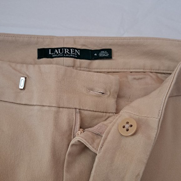 RAPLH LAUREN PANTS Sz 4 or 30 waist BEIGE PREPPY OLD MONEY CASUAL CHIC STUNNING - Picture 5 of 12